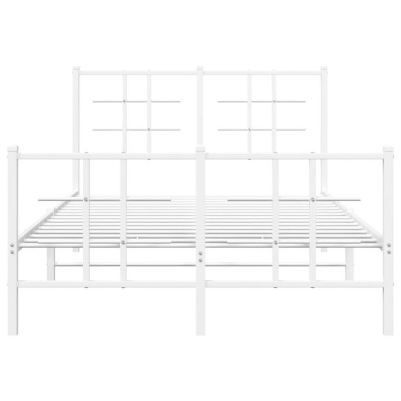 fehér fém ágykeret fej- és lábtámlával 120x200 cm