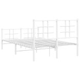 fehér fém ágykeret fej- és lábtámlával 120x200 cm