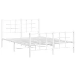 fehér fém ágykeret fej- és lábtámlával 135x190 cm