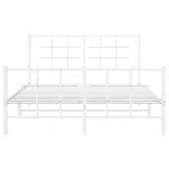 fehér fém ágykeret fej- és lábtámlával 135x190 cm