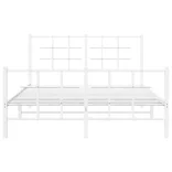 fehér fém ágykeret fej- és lábtámlával 140 x 190 cm