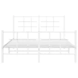 fehér fém ágykeret fej- és lábtámlával 140x200 cm