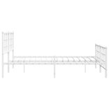 fehér fém ágykeret fej- és lábtámlával 150x200 cm