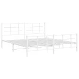 fehér fém ágykeret fej- és lábtámlával 183 x 213 cm
