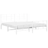 fehér fém ágykeret fej- és lábtámlával 183 x 213 cm