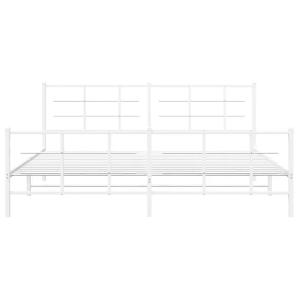 fehér fém ágykeret fej- és lábtámlával 193 x 203 cm