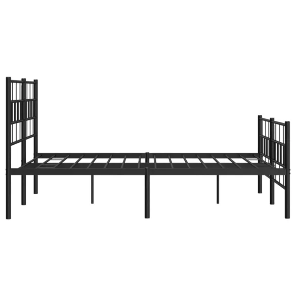 fekete fém ágykeret fej- és lábtámlával 120 x 200 cm