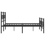 fekete fém ágykeret fej- és lábtámlával 140 x 190 cm