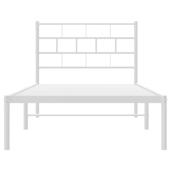 fehér fém ágykeret fejtámlával 80x200 cm