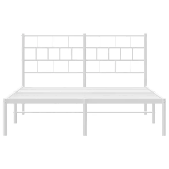 fehér fém ágykeret fejtámlával 140 x 200 cm