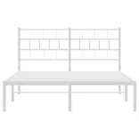 fehér fém ágykeret fejtámlával 150 x 200 cm