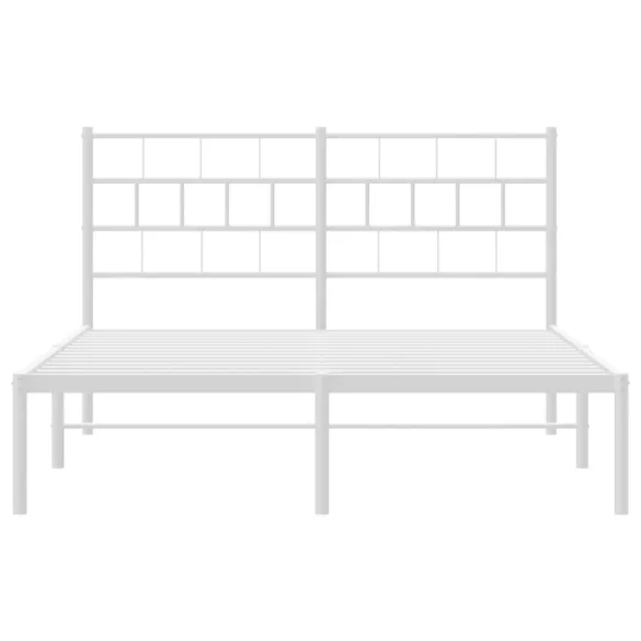 fehér fém ágykeret fejtámlával 150 x 200 cm