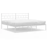 fehér fém ágykeret fejtámlával 183 x 213 cm