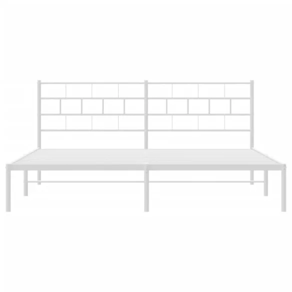 fehér fém ágykeret fejtámlával 183 x 213 cm