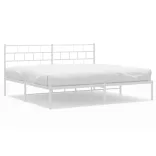 fehér fém ágykeret fejtámlával 193 x 203 cm