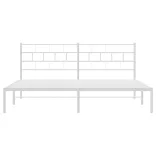 fehér fém ágykeret fejtámlával 193 x 203 cm