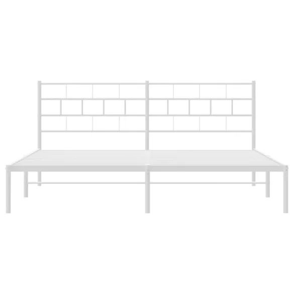 fehér fém ágykeret fejtámlával 193 x 203 cm