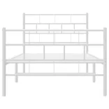 fehér fém ágykeret fej- és lábtámlával 90x200 cm