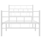 fehér fém ágykeret fej- és lábtámlával 100 x 190 cm