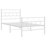 fehér fém ágykeret fej- és lábtámlával 100x200 cm