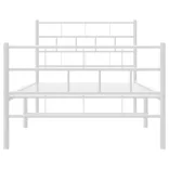 fehér fém ágykeret fej- és lábtámlával 107 x 203 cm