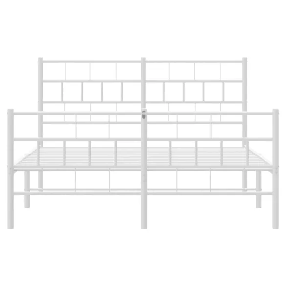 fehér fém ágykeret fej- és lábtámlával 120x200 cm
