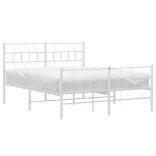 fehér fém ágykeret fej- és lábtámlával 135x190 cm
