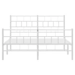 fehér fém ágykeret fej- és lábtámlával 135x190 cm