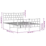 fehér fém ágykeret fej- és lábtámlával 135x190 cm