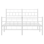 fehér fém ágykeret fej- és lábtámlával 150x200 cm