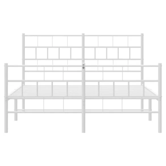 fehér fém ágykeret fej- és lábtámlával 150x200 cm