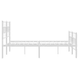 fehér fém ágykeret fej- és lábtámlával 150x200 cm