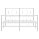 fehér fém ágykeret fej- és lábtámlával 160x200 cm