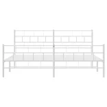 fehér fém ágykeret fej- és lábtámlával 193 x 203 cm