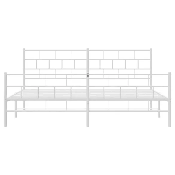 fehér fém ágykeret fej- és lábtámlával 193 x 203 cm