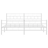 fehér fém ágykeret fej- és lábtámlával 200x200 cm