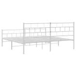 fehér fém ágykeret fej- és lábtámlával 200x200 cm