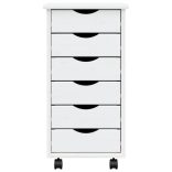 MOSS fehér tömör fenyőfa görgős szekrény fiókokkal