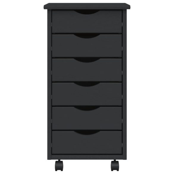 MOSS szürke tömör fenyőfa görgős szekrény fiókokkal