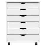 MOSS fehér tömör fenyőfa görgős szekrény fiókokkal