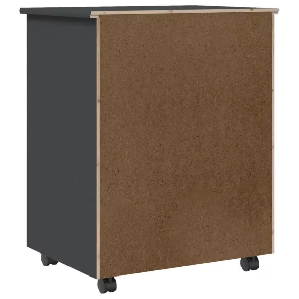 MOSS szürke tömör fenyőfa görgős szekrény fiókokkal