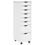 MOSS fehér tömör fenyőfa görgős szekrény fiókokkal