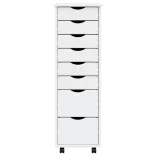 MOSS fehér tömör fenyőfa görgős szekrény fiókokkal