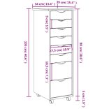 MOSS fehér tömör fenyőfa görgős szekrény fiókokkal
