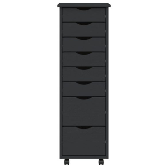 MOSS szürke tömör fenyőfa görgős szekrény fiókokkal