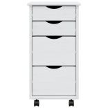 MOSS fehér tömör fenyőfa görgős szekrény fiókokkal