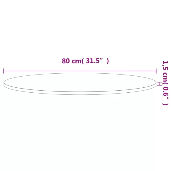 tömör bükkfa kerek asztallap Ø80 x 1,5 cm