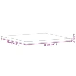 tömör bükkfa négyzet alakú asztallap 60 x 60 x 2,5 cm