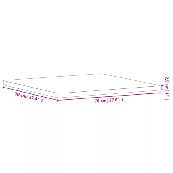 tömör bükkfa négyzet alakú asztallap 70 x 70 x 2,5 cm