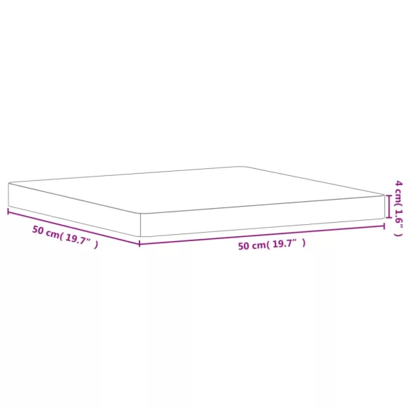 tömör bükkfa négyzet alakú asztallap 50 x 50 x 4 cm
